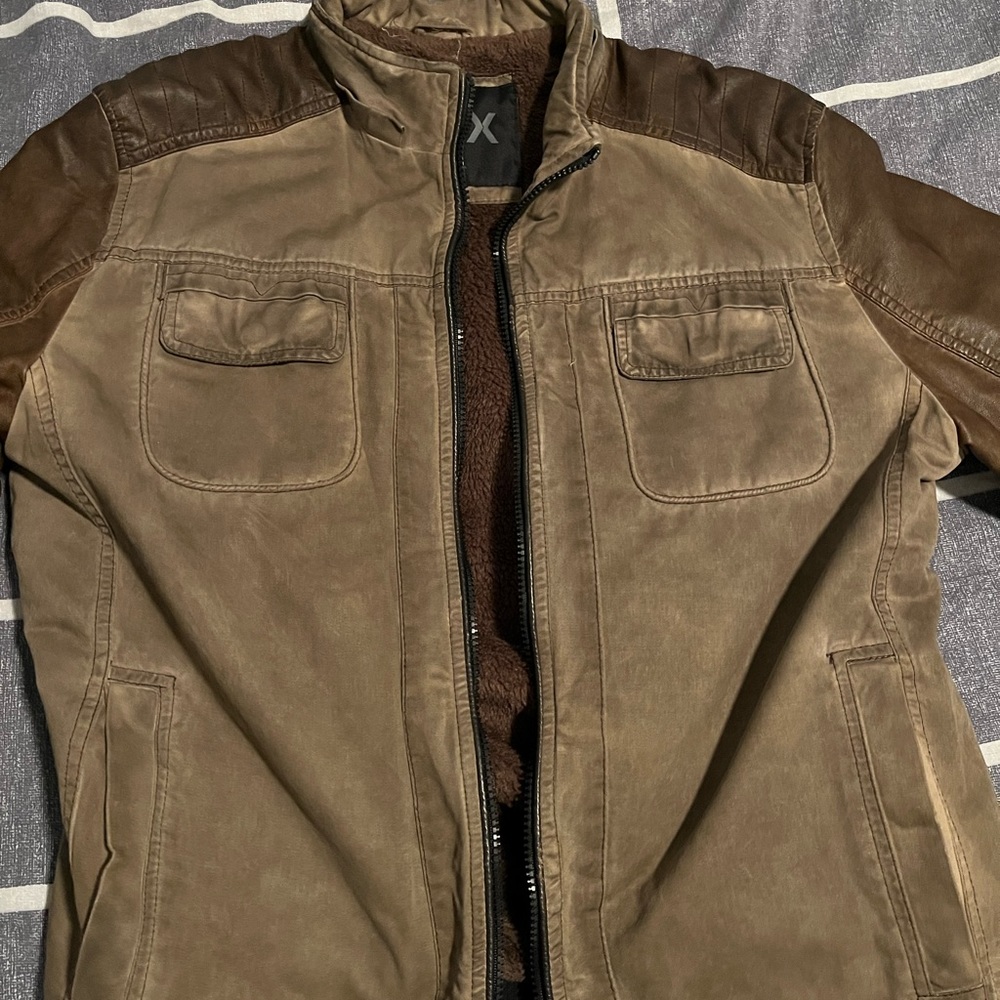 Brown bomber style jacket size large BLACX brand